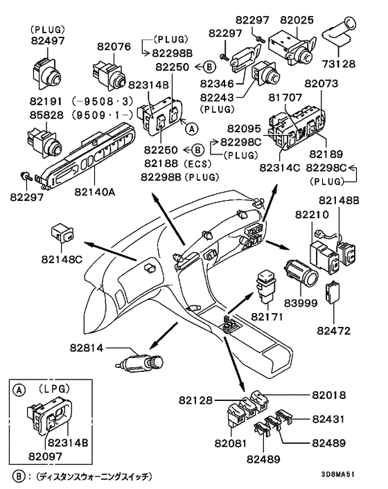 Switch & cigar lighter