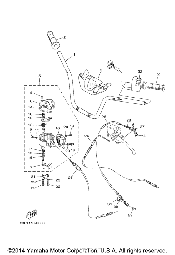 Steering handle & cable