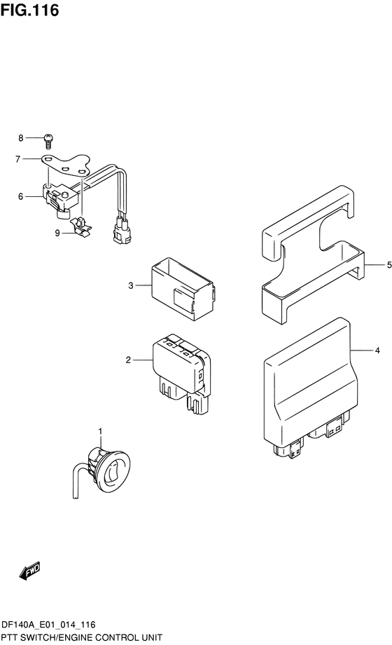 Ptt switch/engine control unit