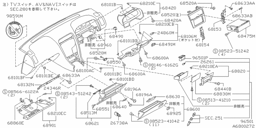 Instrument panel, pad & cluster lid