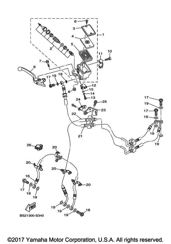 Front master cylinder