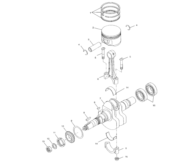 Crankshaft and piston