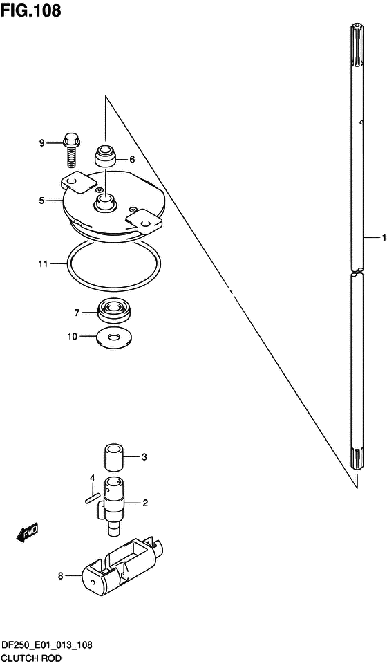 Clutch rod