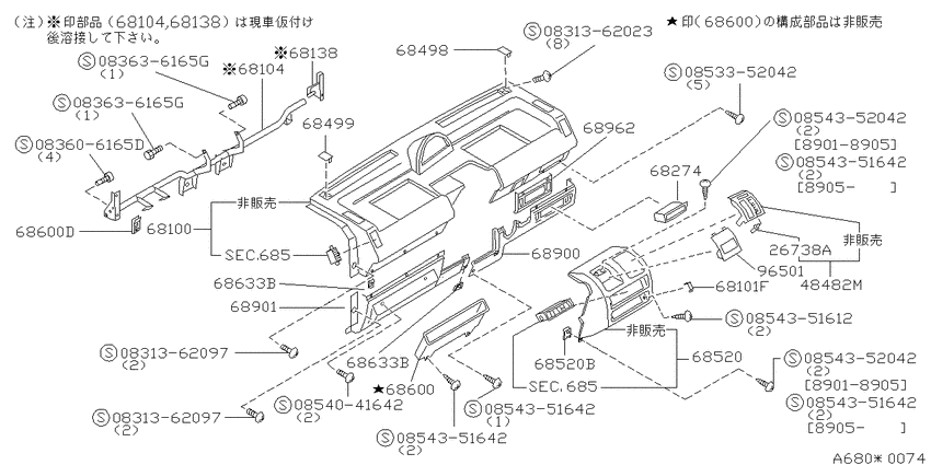 Instrument panel, pad & cluster lid