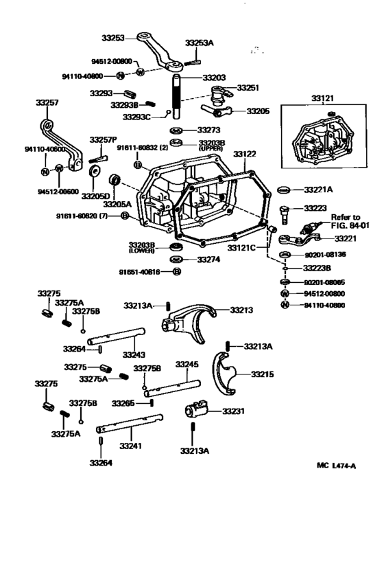 Gear Shift Fork & Lever Shaft (Mtm)