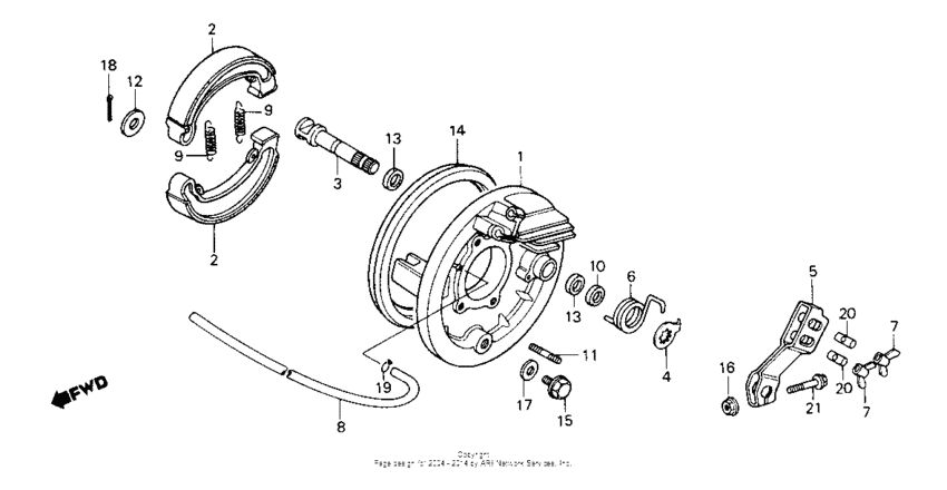 Rear brake panel 85