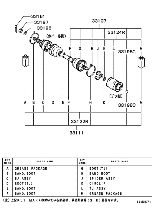 Rear axle drive shaft