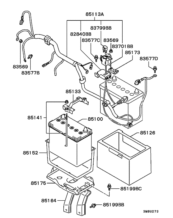 Battery cable & bracket