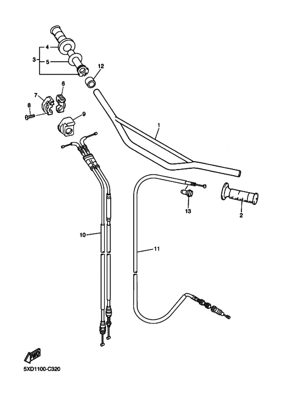Steering handle & cable