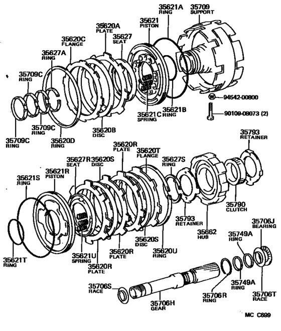 Center Support & Planetary Sun Gear (Atm)