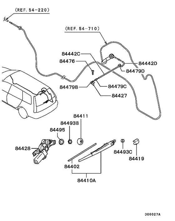 Rear window wiper & washer