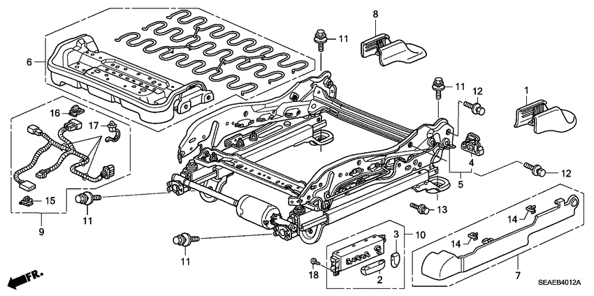 Front seat components