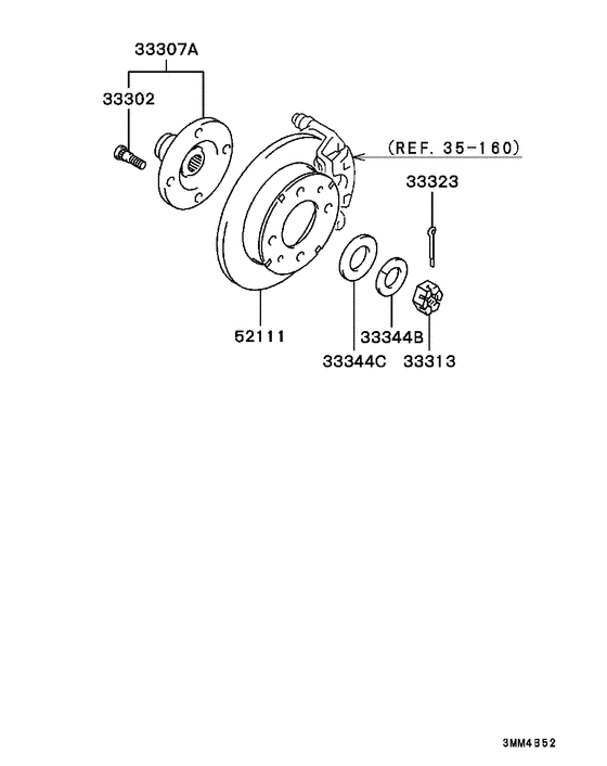 Rear axle hub & drum