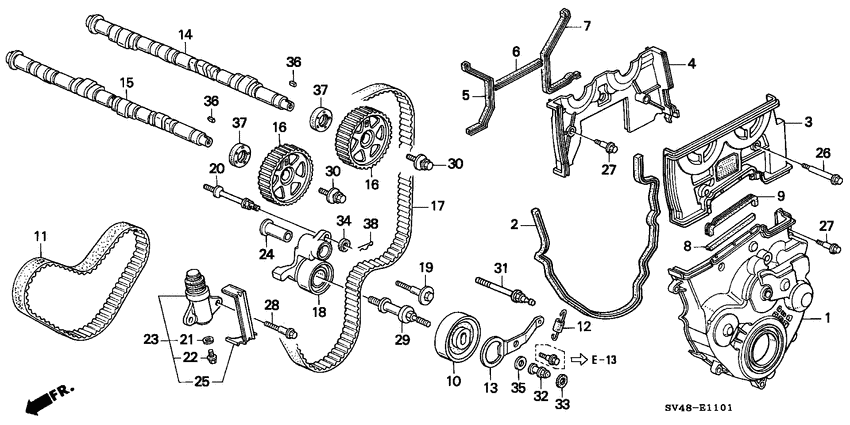 Camshaft/timing belt