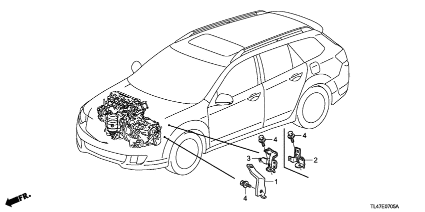 Engine wire harness stay