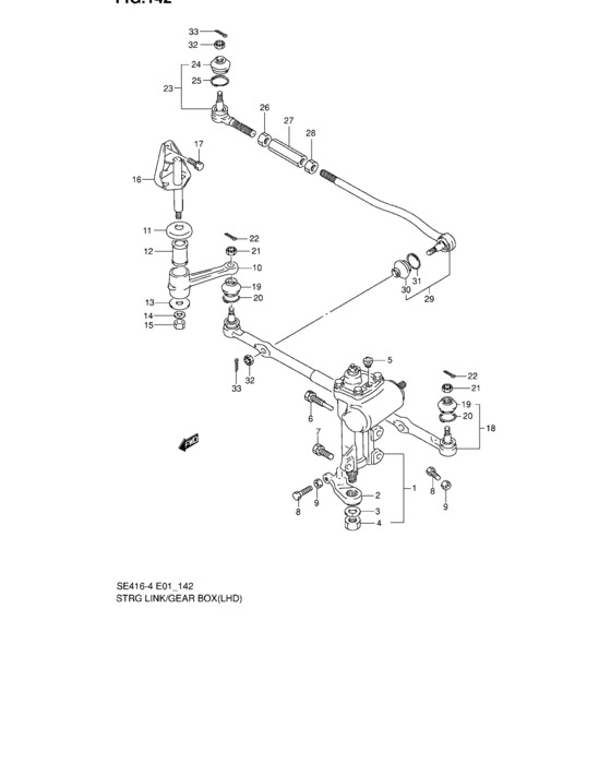 Steering link and gear box