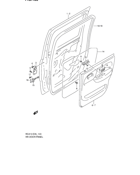 Rear door panel