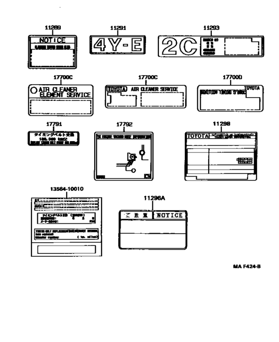 Caution Plate & Name Plate (Engine)
