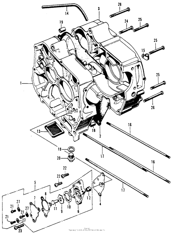 Crankcase + oil pump