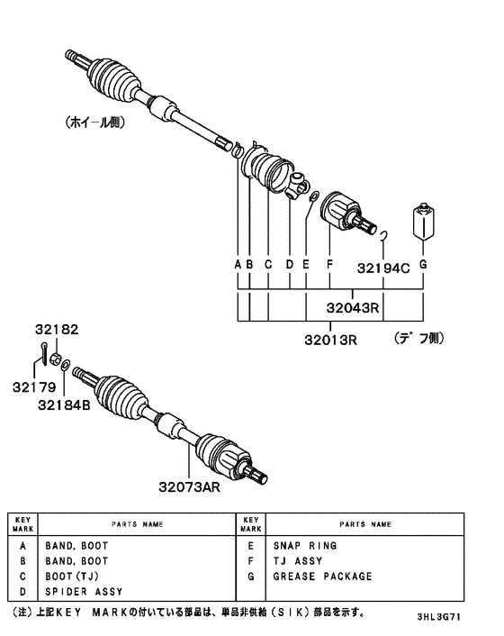 Front axle drive shaft