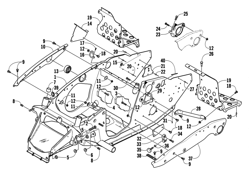 Front Frame And Footrest Assembly