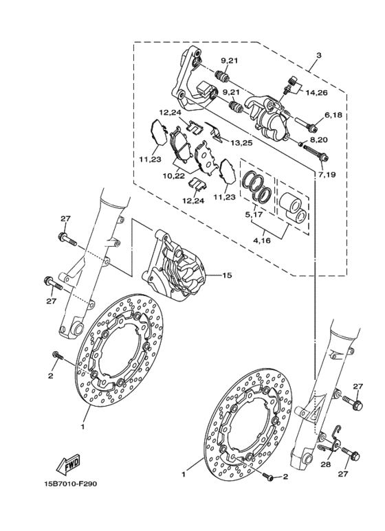 Front brake caliper