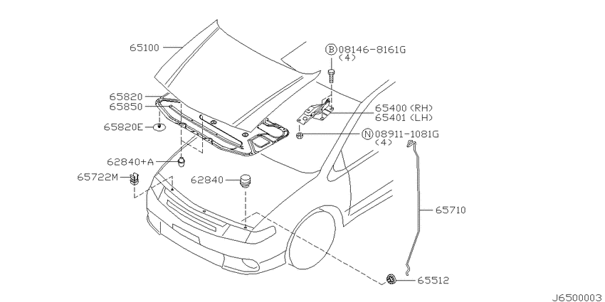 Hood panel, hinge & fitting