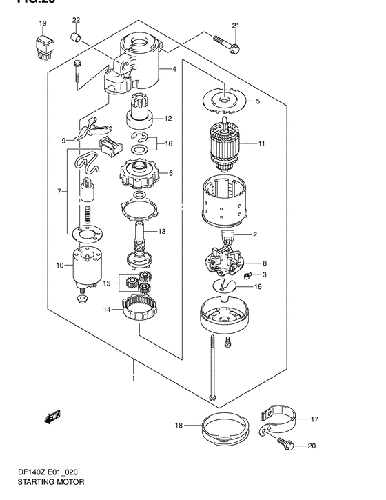 Starting motor