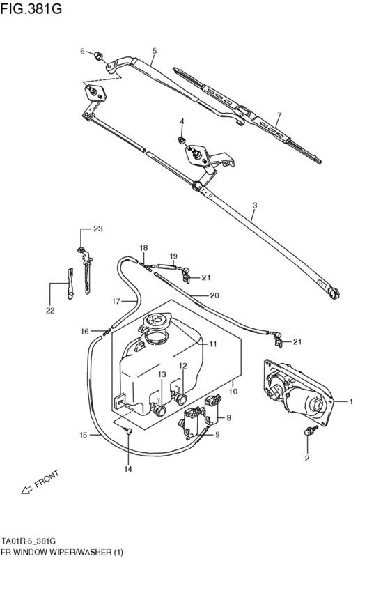 front wind windshield wiper / washer