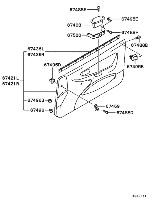 Front door trim & pull handle