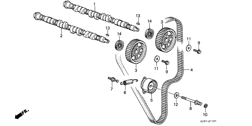 Camshaft/timing belt