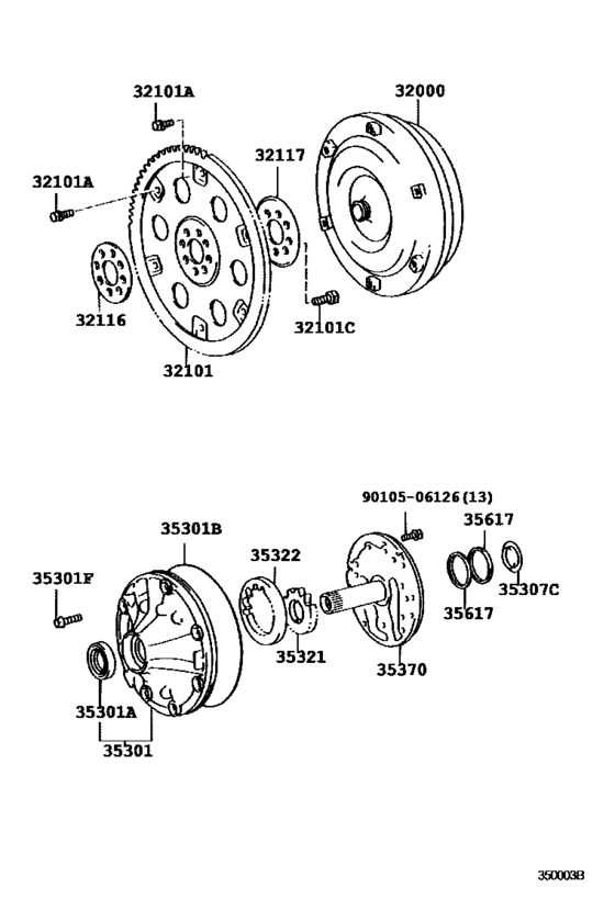 Torque Converter, Front Oil Pump & Chain (Atm)