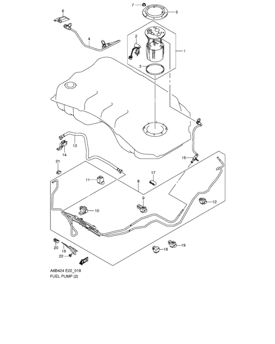 Fuel pump for Suzuki KIZASHI A6B424 Pacific sales region, , 3789919