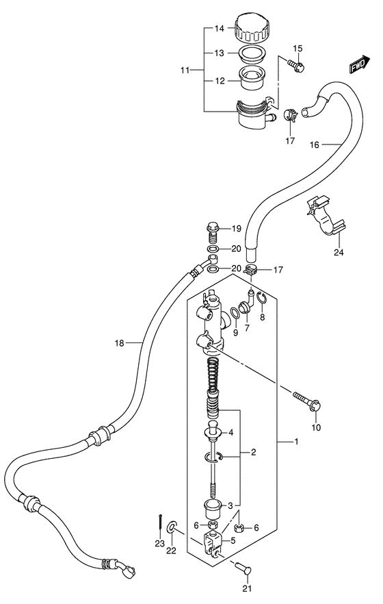 Rear master cylinder