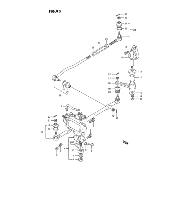 Steering link and gear box