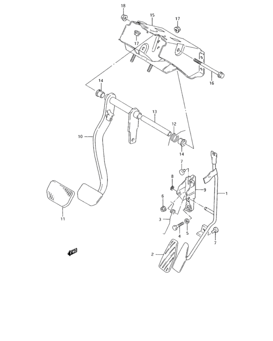 A pedal and pedal bracket