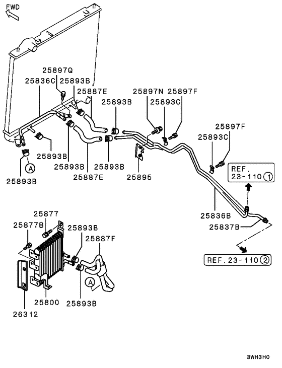 A/t oil cooler & tube