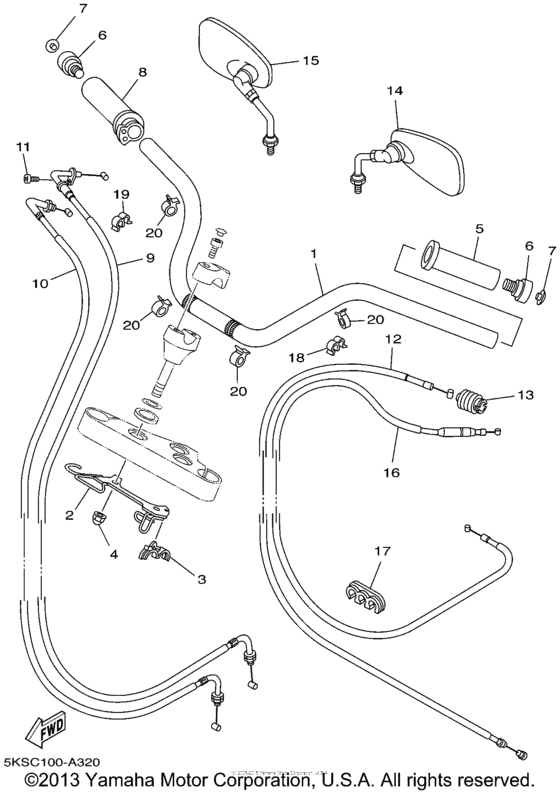 Steering handle & cable