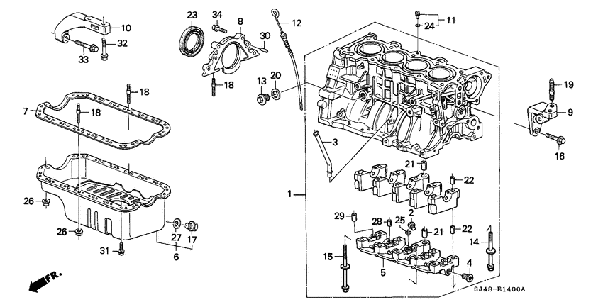 Cylinder block/oil pan