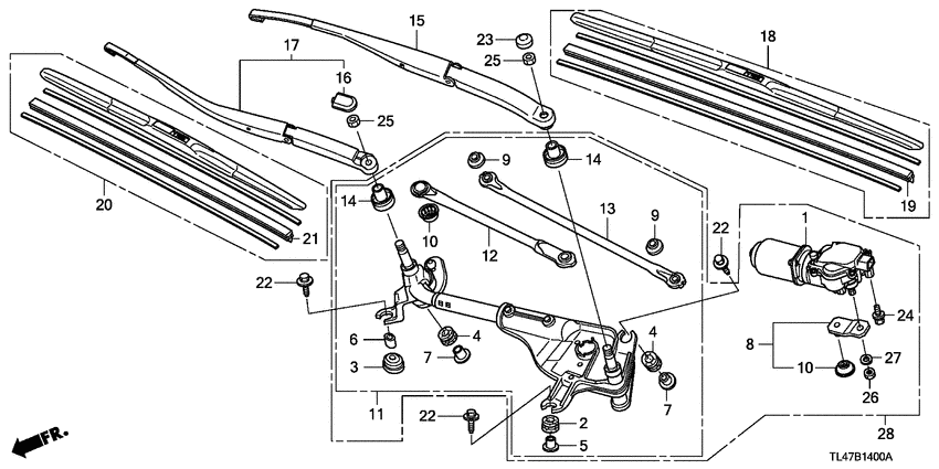 Front windshield wiper