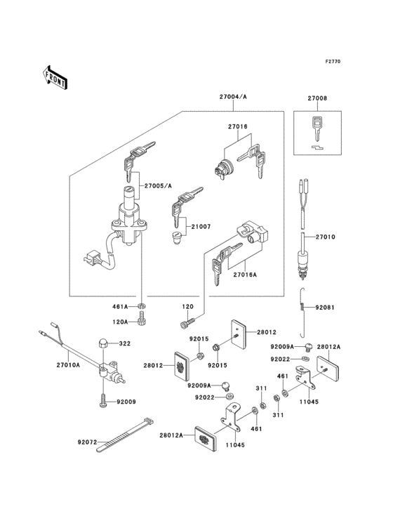 Ignition switch/locks/reflectors