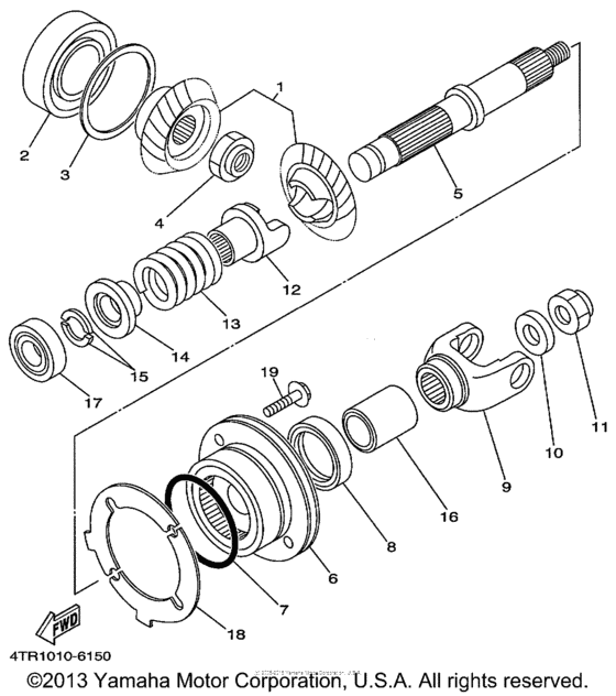 Middle drive gear
