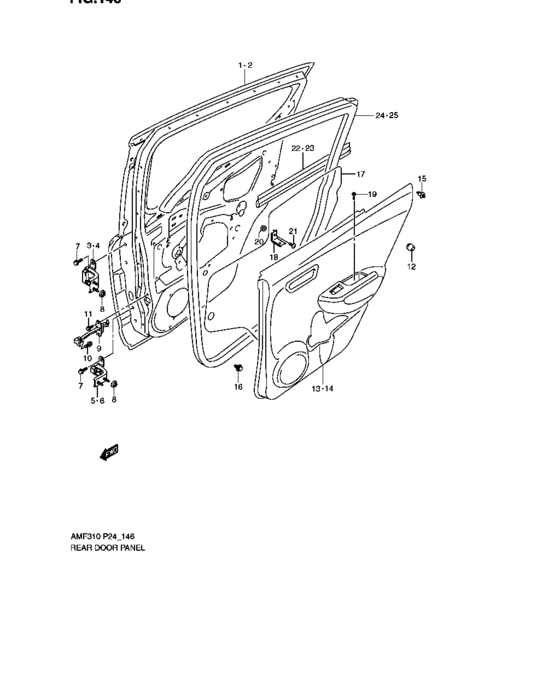 Rear door panel