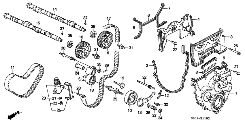 Camshaft/timing belt