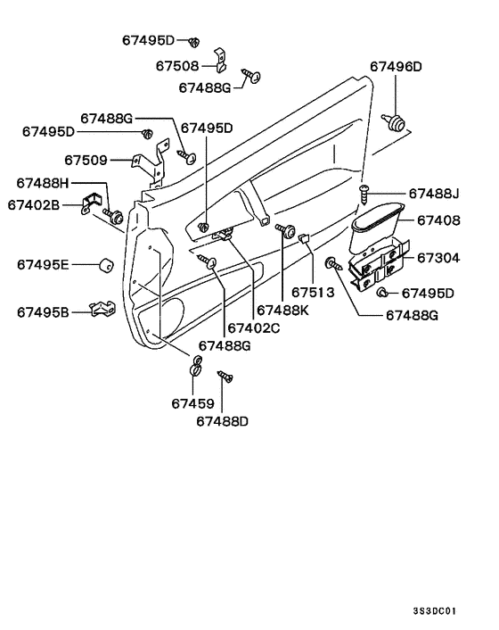 Front door trim & pull handle