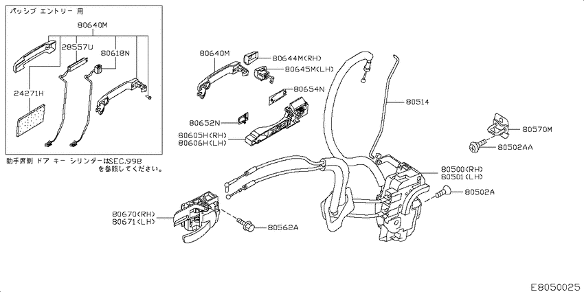 Front door lock & handle