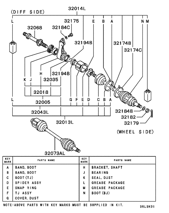 Front axle drive shaft