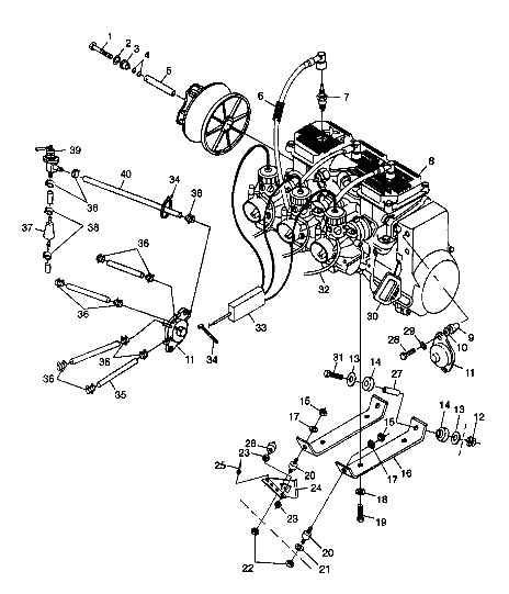 Крепление двигателя и сопутствующие детали
