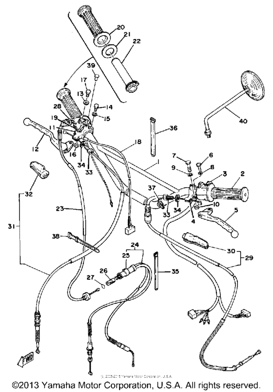 Steering handle - cable