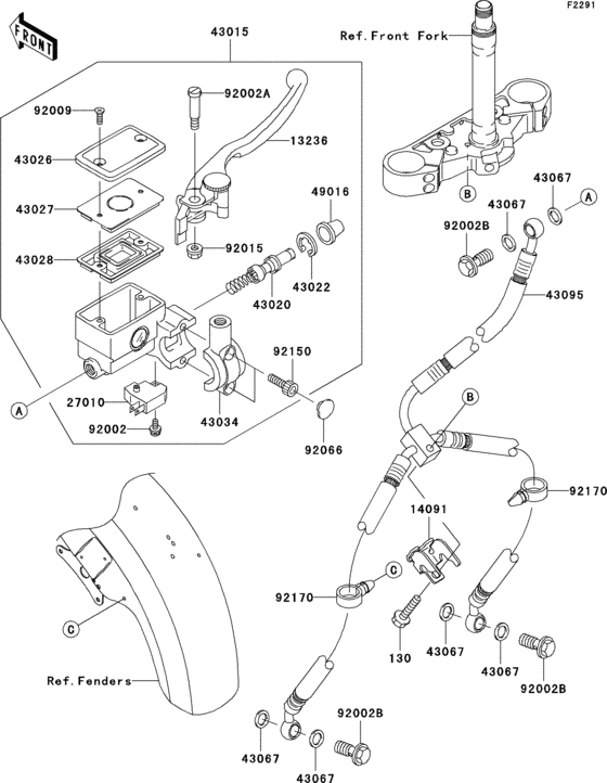 Front master cylinder